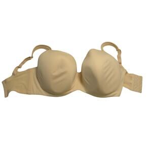 Cacique Lightly Lined Cream Nude Balconette 40H Underwire Back Support Everyday